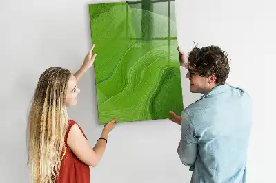 Pizarra blanca magnética diseño de abstracción de olas