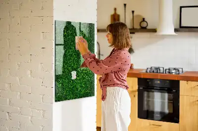 Pizarra magnética para escritura con diseño de seto de hojas