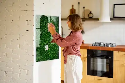 Pizarra magnética para escritura con diseño de seto de hojas