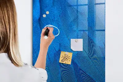 Pizarra blanca magnética con diseño de plumas de ave