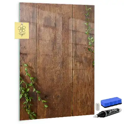 Pizarra magnética de madera rústica