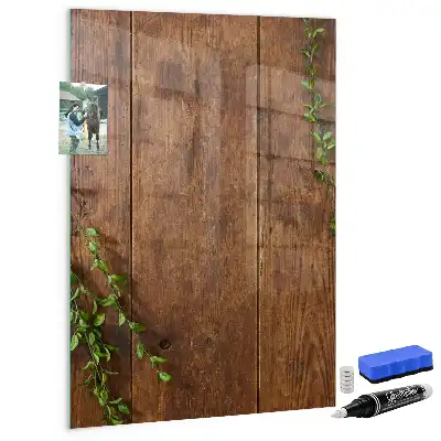 Pizarra magnética de madera rústica