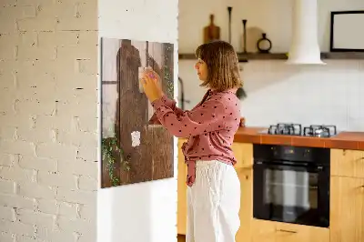 Pizarra magnética de madera rústica