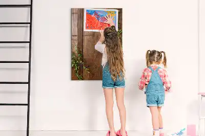 Pizarra magnética de madera rústica