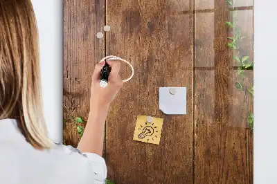 Pizarra magnética de madera rústica
