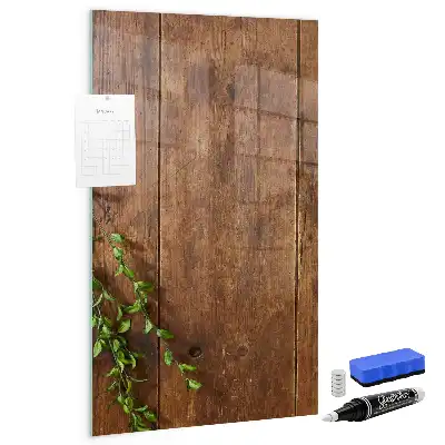Pizarra magnética de madera rústica