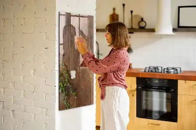 Pizarra magnética de madera rústica