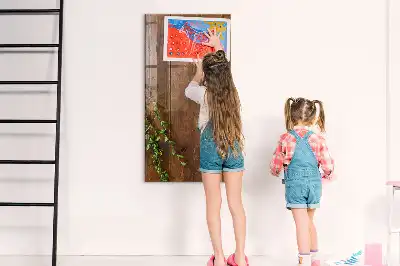 Pizarra magnética de madera rústica