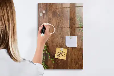 Pizarra magnética de madera rústica