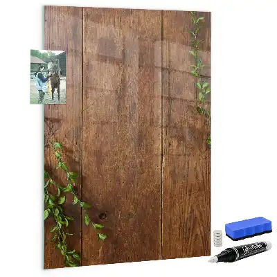 Pizarra magnética de madera rústica