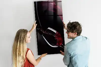 Pizarra blanca magnética vino derramado