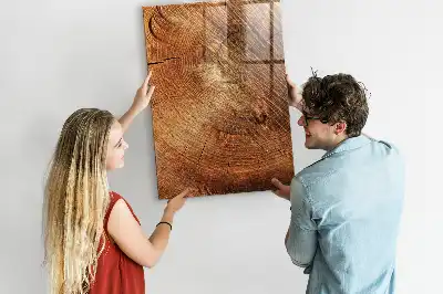 Pizarra magnética para escribir con diseño de sección transversal de un tronco