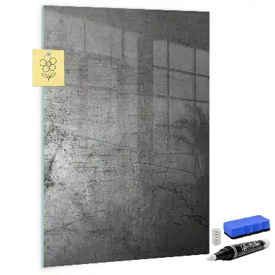 Pizarra magnética para escribir con acabado de metal rayado