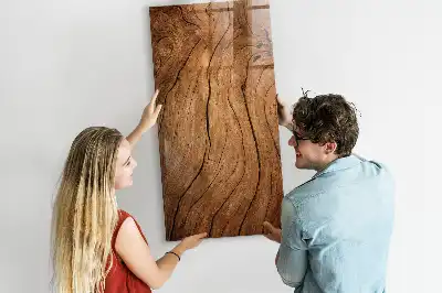 Pizarra blanca magnética con marco de madera antigua