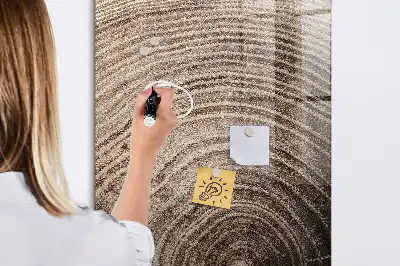 Pizarra magnética para escribir con diseño de anillos de crecimiento del árbol