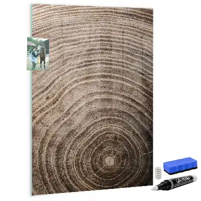 Pizarra magnética para escribir con diseño de anillos de crecimiento del árbol
