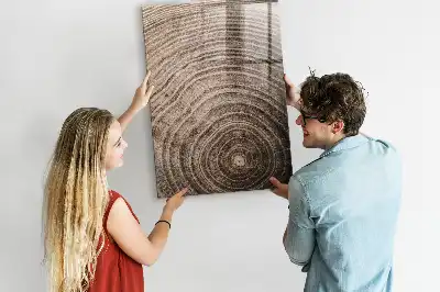 Pizarra magnética para escribir con diseño de anillos de crecimiento del árbol