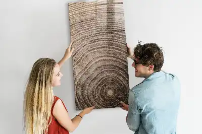 Pizarra magnética para escribir con diseño de anillos de crecimiento del árbol