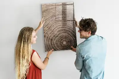Pizarra magnética para escribir con diseño de anillos de crecimiento del árbol