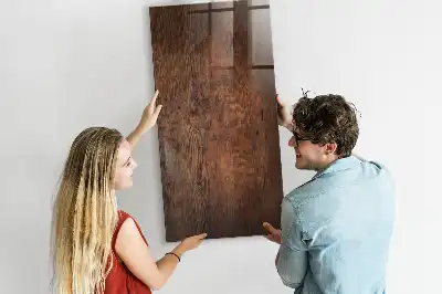 Pizarra blanca magnética con marco de madera oscura
