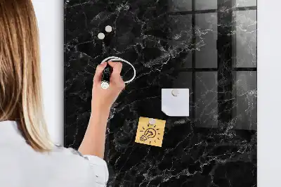 Pizarra blanca magnética de diseño mármol oscuro