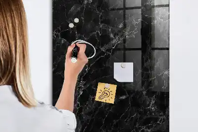 Pizarra blanca magnética de diseño mármol oscuro