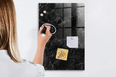 Pizarra blanca magnética de diseño mármol oscuro