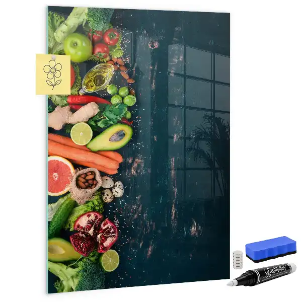 Pizarra magnética para escribir diseño de mesa vegana