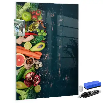 Pizarra magnética para escribir diseño de mesa vegana