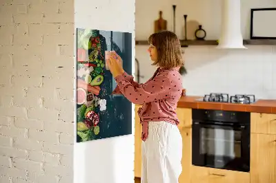 Pizarra magnética para escribir diseño de mesa vegana