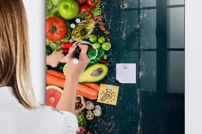 Pizarra magnética para escribir diseño de mesa vegana