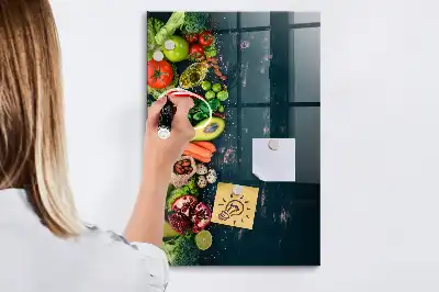 Pizarra magnética para escribir diseño de mesa vegana
