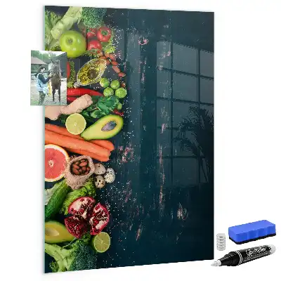 Pizarra magnética para escribir diseño de mesa vegana