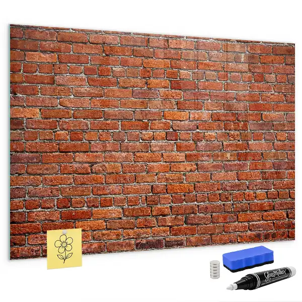 Pizarra magnética para dibujar con diseño de pared de ladrillo viejo