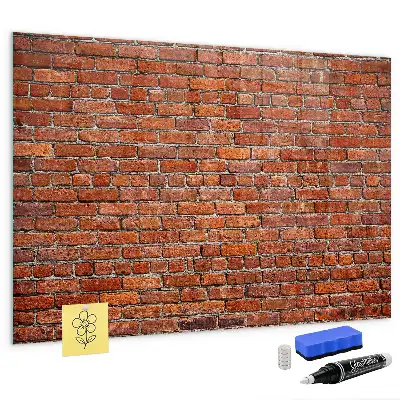Pizarra magnética para dibujar con diseño de pared de ladrillo viejo