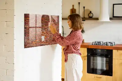 Pizarra magnética para dibujar con diseño de pared de ladrillo viejo