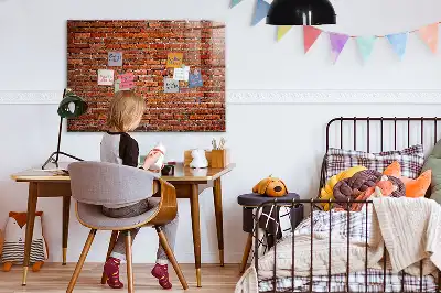 Pizarra magnética para dibujar con diseño de pared de ladrillo viejo