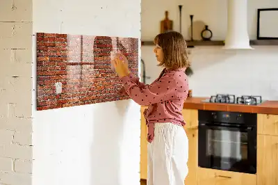 Pizarra magnética para dibujar con diseño de pared de ladrillo viejo