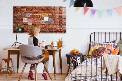 Pizarra magnética para dibujar con diseño de pared de ladrillo viejo