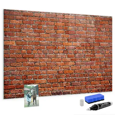 Pizarra magnética para dibujar con diseño de pared de ladrillo viejo