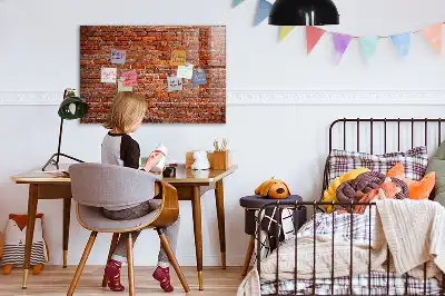 Pizarra magnética para dibujar con diseño de pared de ladrillo viejo