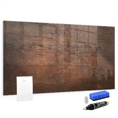 Pizarra magnética con rotulador en madera antigua