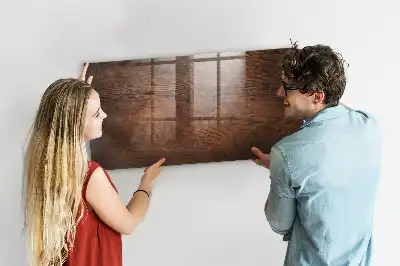 Pizarra magnética con rotulador en madera antigua