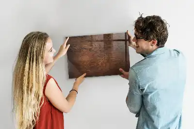 Pizarra magnética con rotulador en madera antigua
