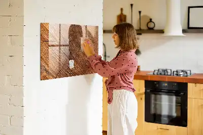 Pizarra magnética para dibujar con marco de madera decorativa