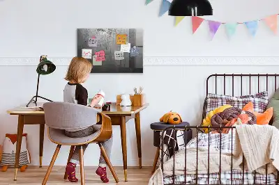 Pizarra magnética para dibujar con superficie de pared metálica