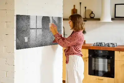 Pizarra magnética con rotulador diseño de pared industrial