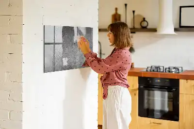 Pizarra magnética con rotulador diseño de pared industrial