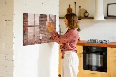 Pizarra magnética para dibujar diseño de pared de ladrillo