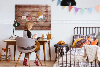 Pizarra magnética para dibujar diseño de pared de ladrillo